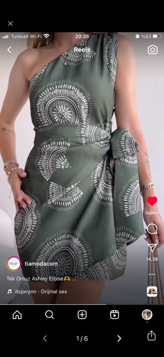 Tek Omuzlu Drapeli Mini Elbise - Görsel 3