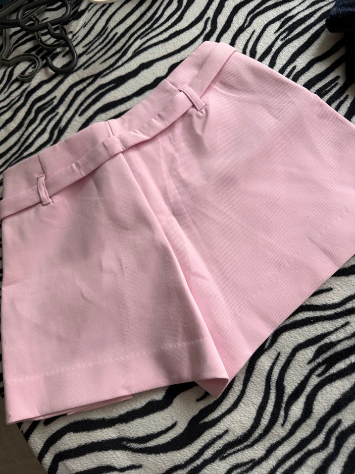 Pembe Deri Kemerli Mini Etek - Görsel 4