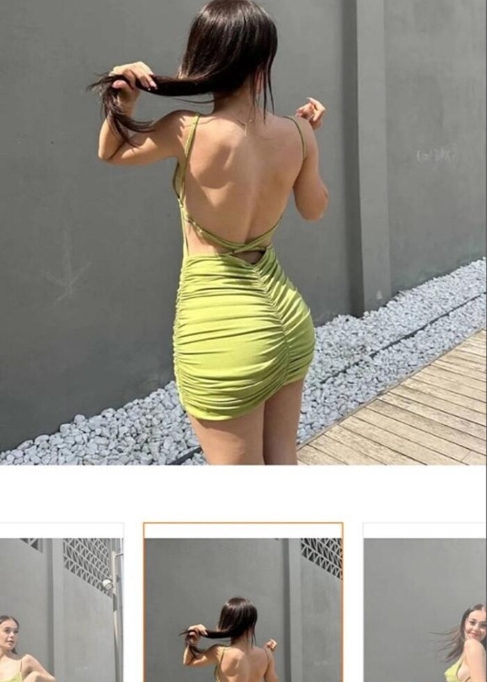 Yeşil elbise yazlık - Görsel 2