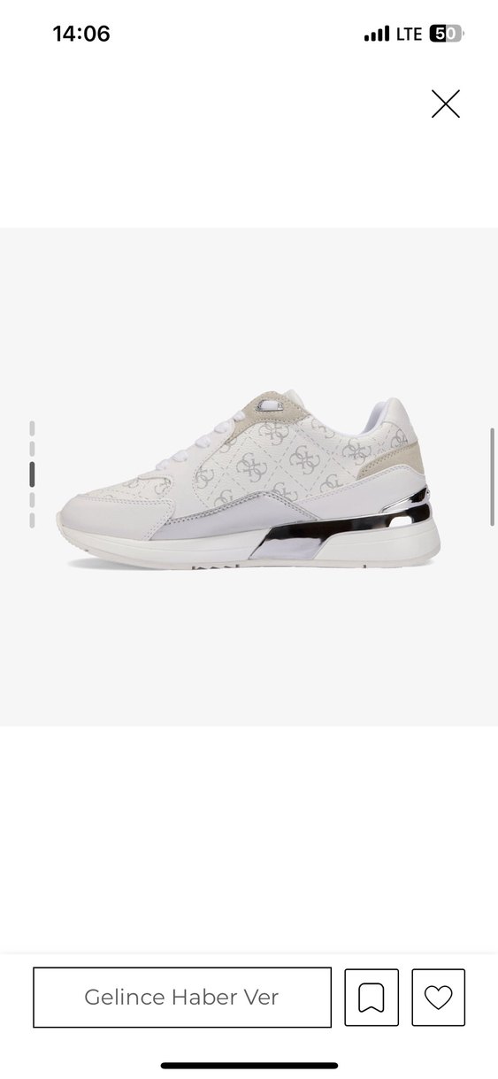 Beyaz guess logo Desenli Platform Spor Ayakkabı - Görsel 3