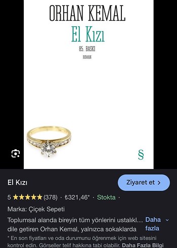 Orhan Kemal - El Kızı Romanı - Görsel 2