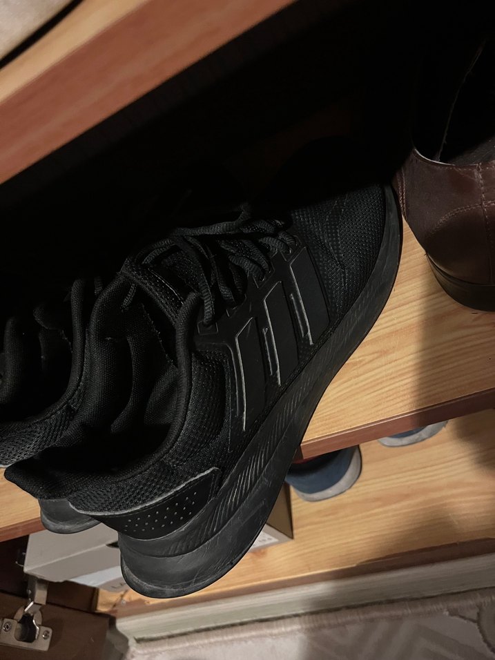 Siyah Bağcıklı Adidas Spor Ayakkabı runfalcon - Görsel 2