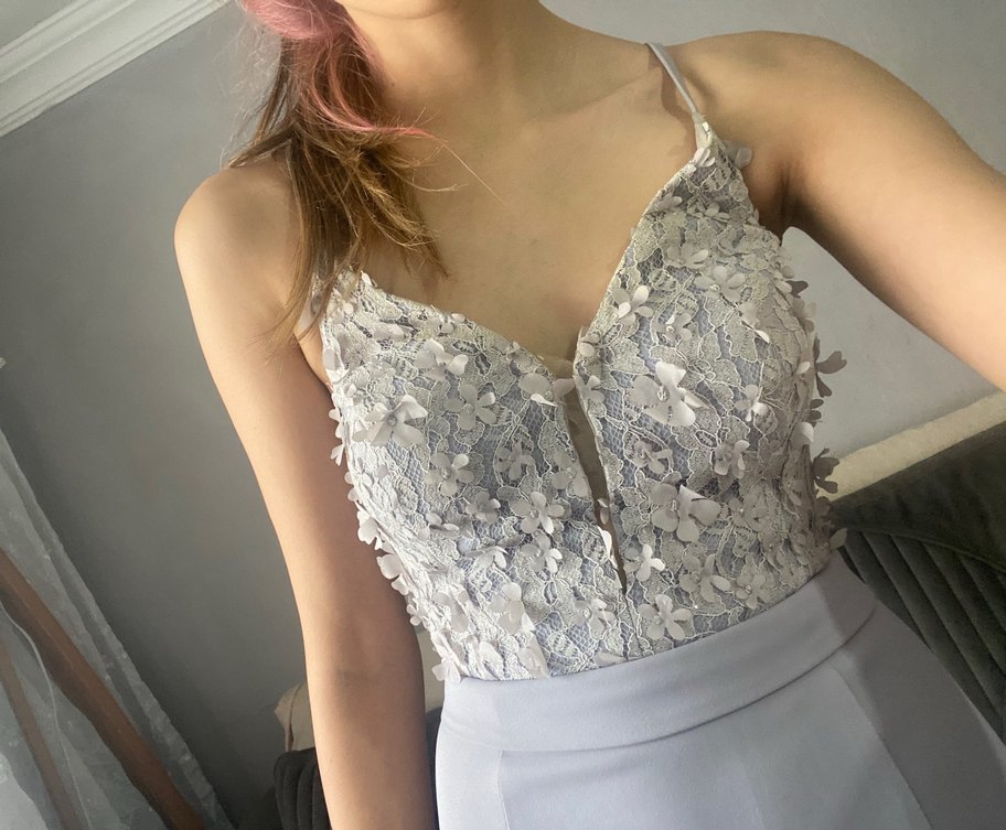 Sırt Detaylı Gri Uzun Abiye Elbise - Görsel 5