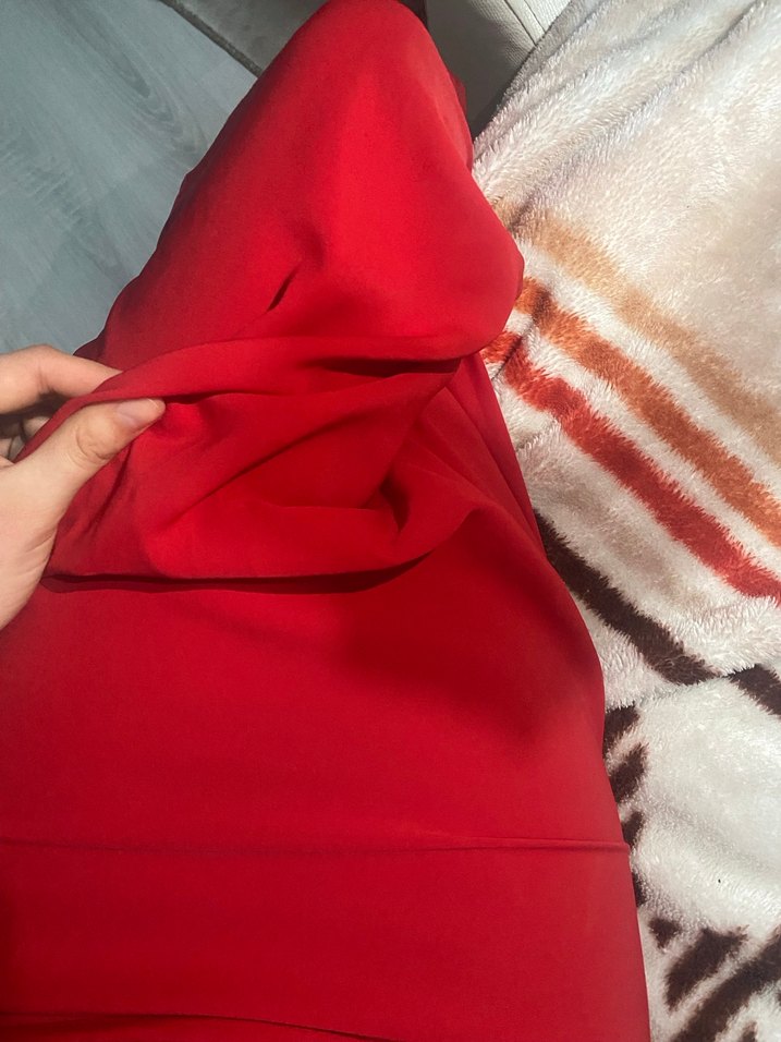 Kırmızı Uzun Abiye Elbise - Görsel 4