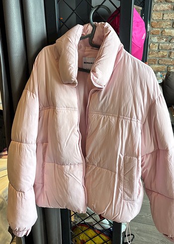 Bershka Dugmeli Pembe Midi Kislik Kadin Mont