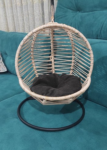Beyaz Hasır Sallanan kedi hamağı