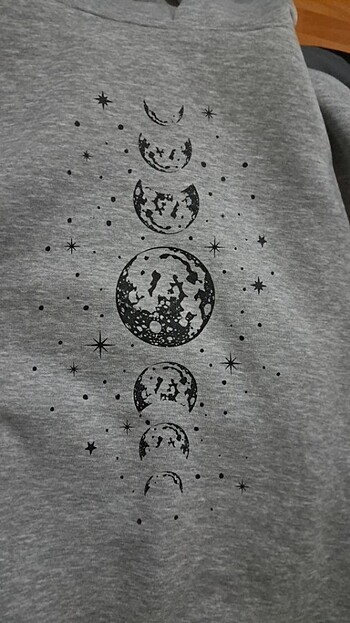 içi yünlü sırt baskılı sweatshirt - Görsel 7