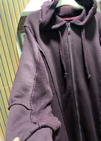 Siyah Kapüşonlu Fermuarlı Salaş Hamile Mont - Görsel 5