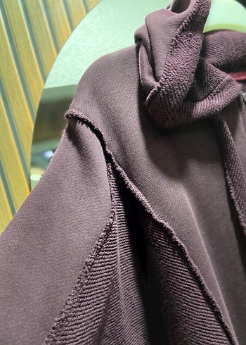 Siyah Kapüşonlu Fermuarlı Salaş Hamile Mont - Görsel 3