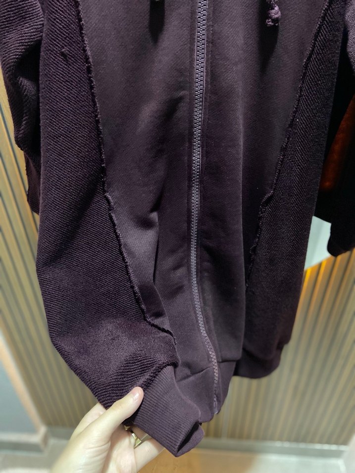 Siyah Kapüşonlu Fermuarlı Salaş Hamile Mont - Görsel 2