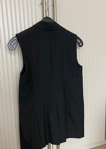 Kadın Siyah Kemerli Midi Yelek - Görsel 4