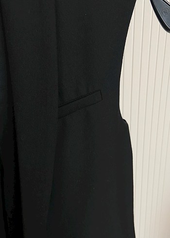 Kadın Siyah Kemerli Midi Yelek - Görsel 3