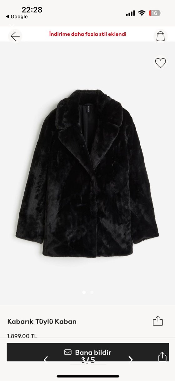 Kabarık Siyah Kürk Detaylı Midi Kaban - Görsel 2