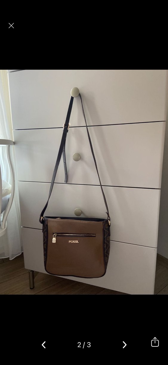 Bej Deri Fermuarlı Kadın Çantası - Görsel 2