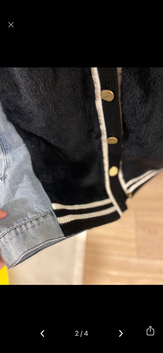 Düğmeli Siyah Denim Kadın Ceket - Görsel 2