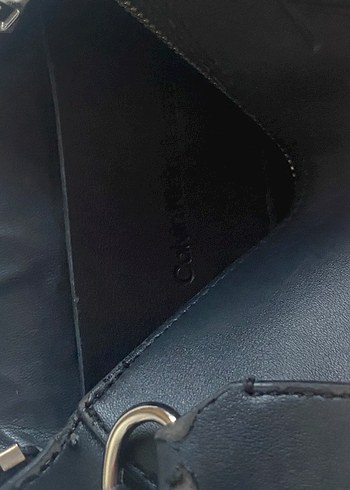 Beden siyah Renk Calvin Klein Jeans Siyah Deri Omuz Çantası