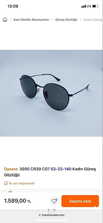 Gyesse güneş gözlüğü - Görsel 7