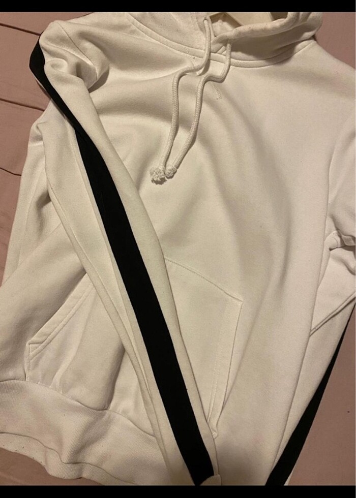 Beyaz hoodie-sweatshirt - Görsel 3