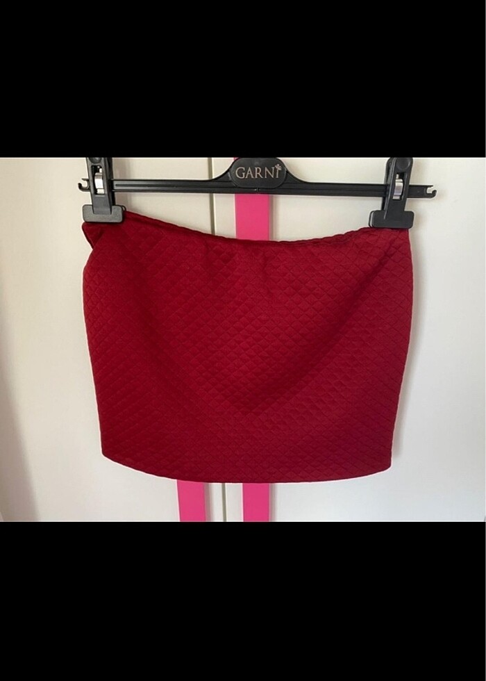 Bordo mini etek - Görsel 3