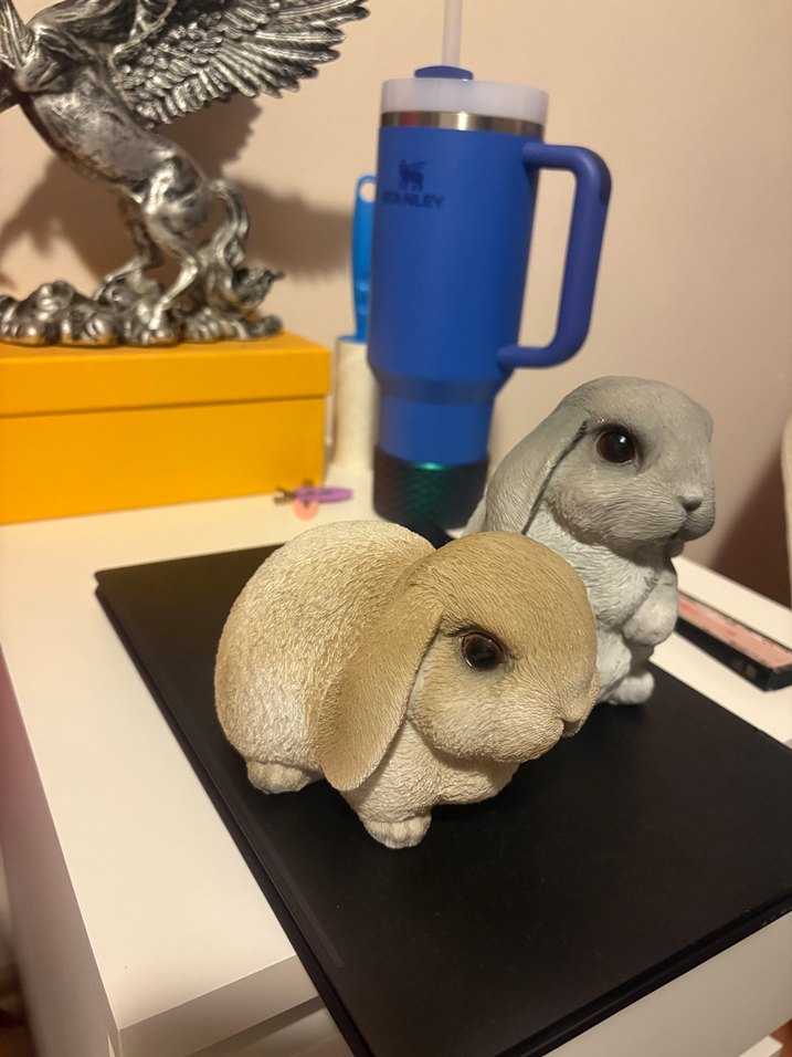 Gri ve Kahverengi Tavşan Figürleri - Görsel 3