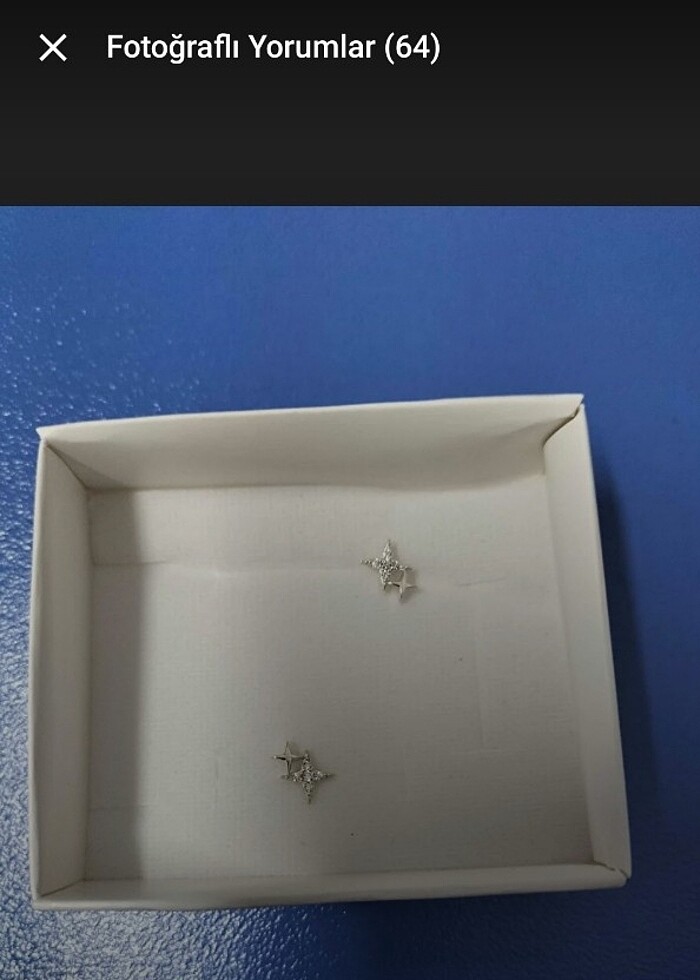 Yıldız gümüş küpe - Görsel 2