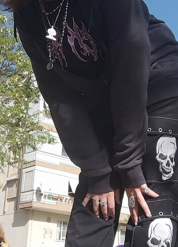 Kurukafalı emo grunge shein cargo pantolon