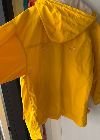 Sarı Fermuarlı Midi Boy Kadın Yağmurluk - Görsel 3