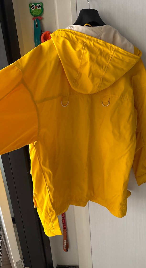 Sarı Fermuarlı Midi Boy Kadın Yağmurluk - Görsel 3