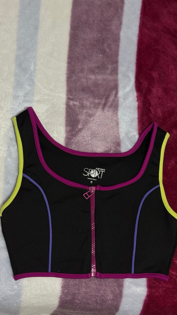 Kadın Çok Renkli Fermuarlı Atlet - Görsel 2