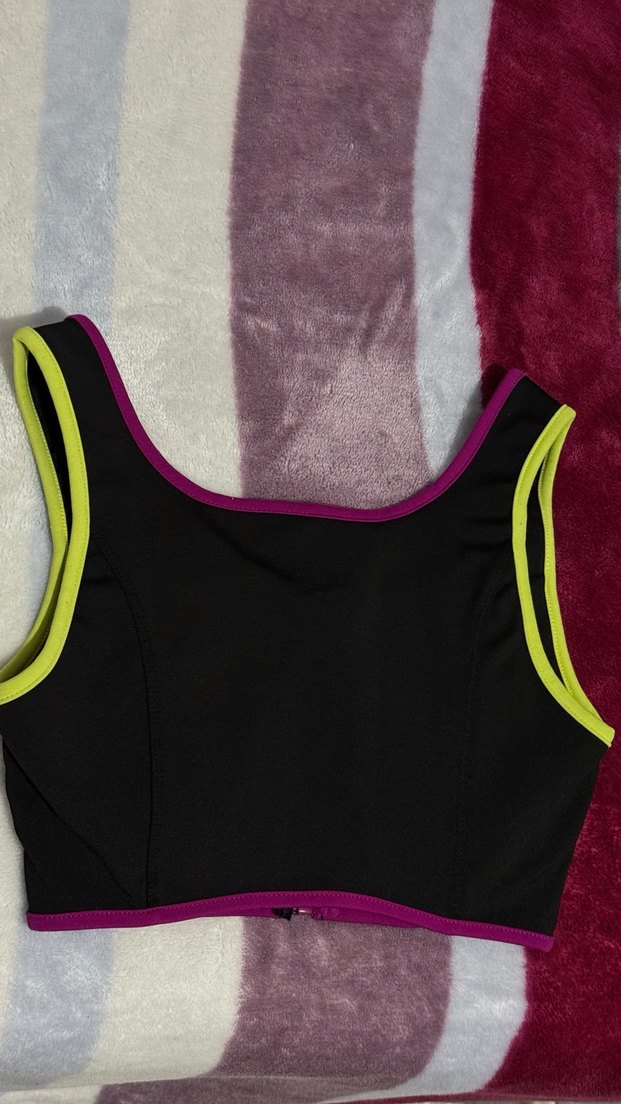 Kadın Çok Renkli Fermuarlı Atlet - Görsel 3