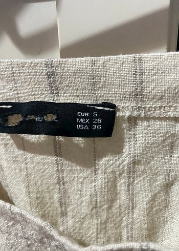 Beyaz Keten Midi Kısa Tulum - Görsel 2