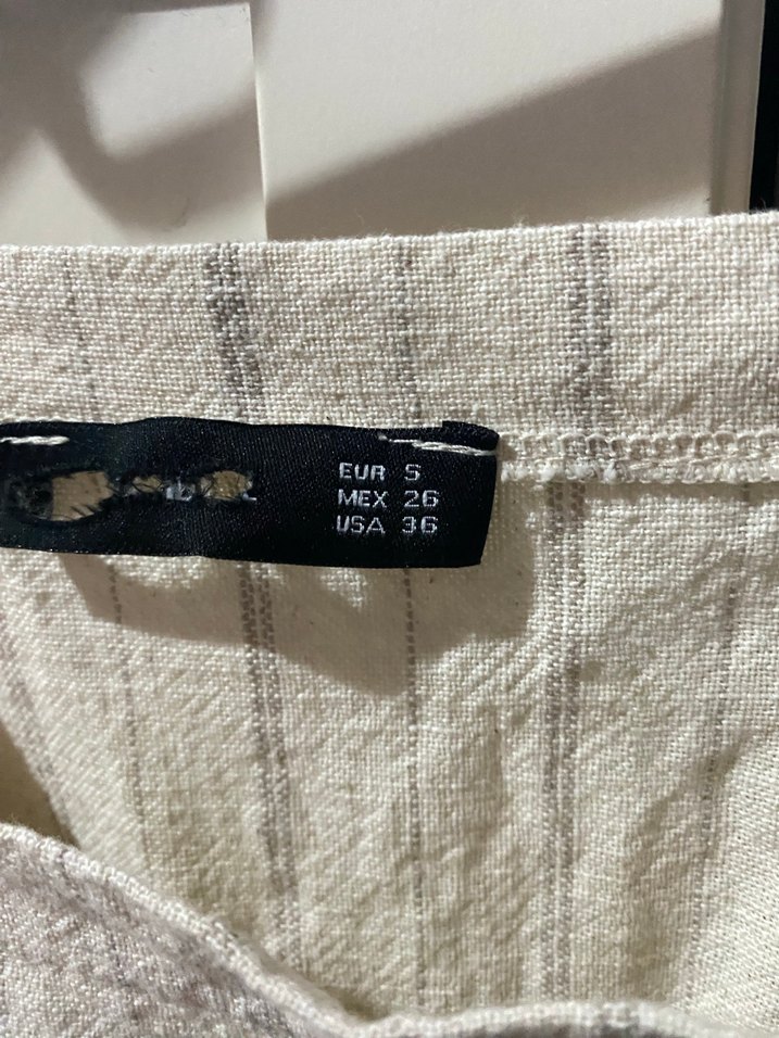 Beyaz Keten Midi Kısa Tulum - Görsel 2