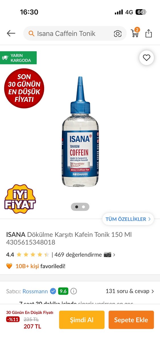 ISANA Coffein Saç Toniği - Görsel 2