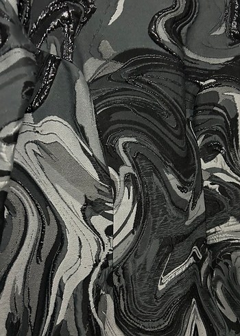 Gri Batik Desenli Uzun Kollu Elbise - Görsel 2