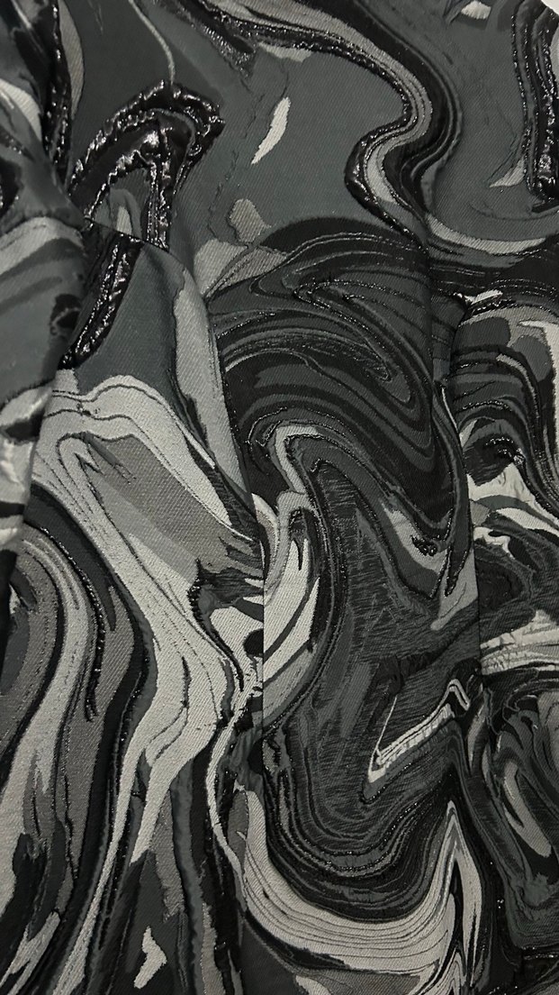 Gri Batik Desenli Uzun Kollu Elbise - Görsel 2