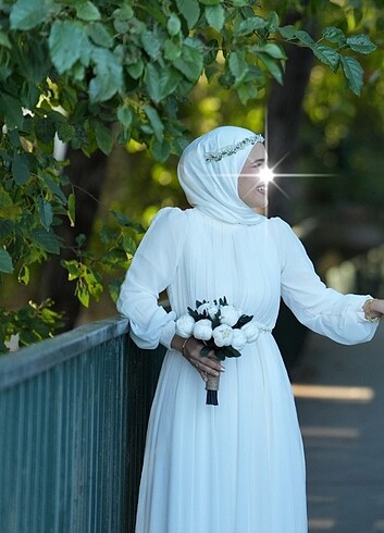 Nikah ,dış çekim,söz ,isteme , nişan elbisesi şifon 