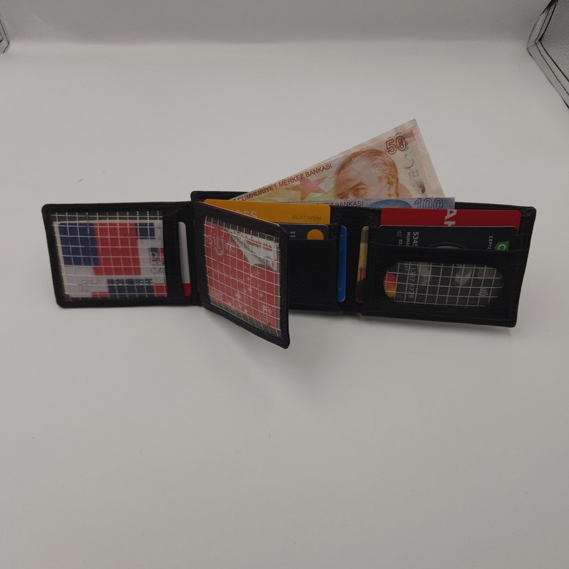 El Yapımı Hakiki Deri Teleskopik Erkek Cüzdan - Görsel 3