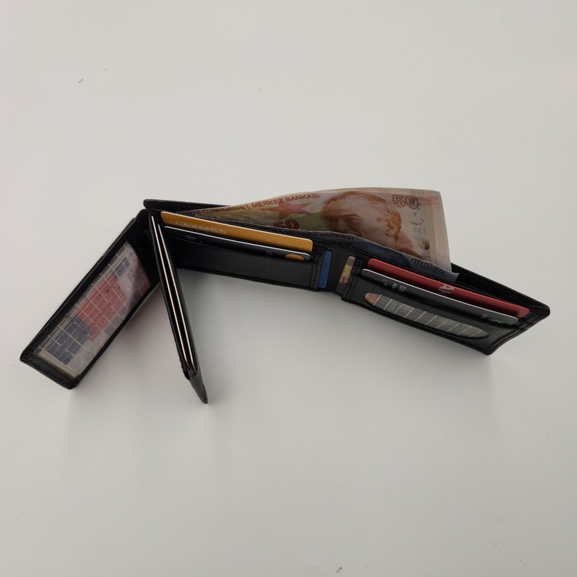 El Yapımı Hakiki Deri Teleskopik Erkek Cüzdan - Görsel 4