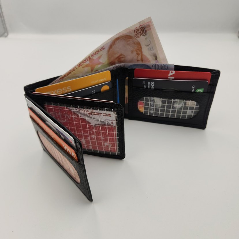 El Yapımı Hakiki Deri Teleskopik Erkek Cüzdan - Görsel 2