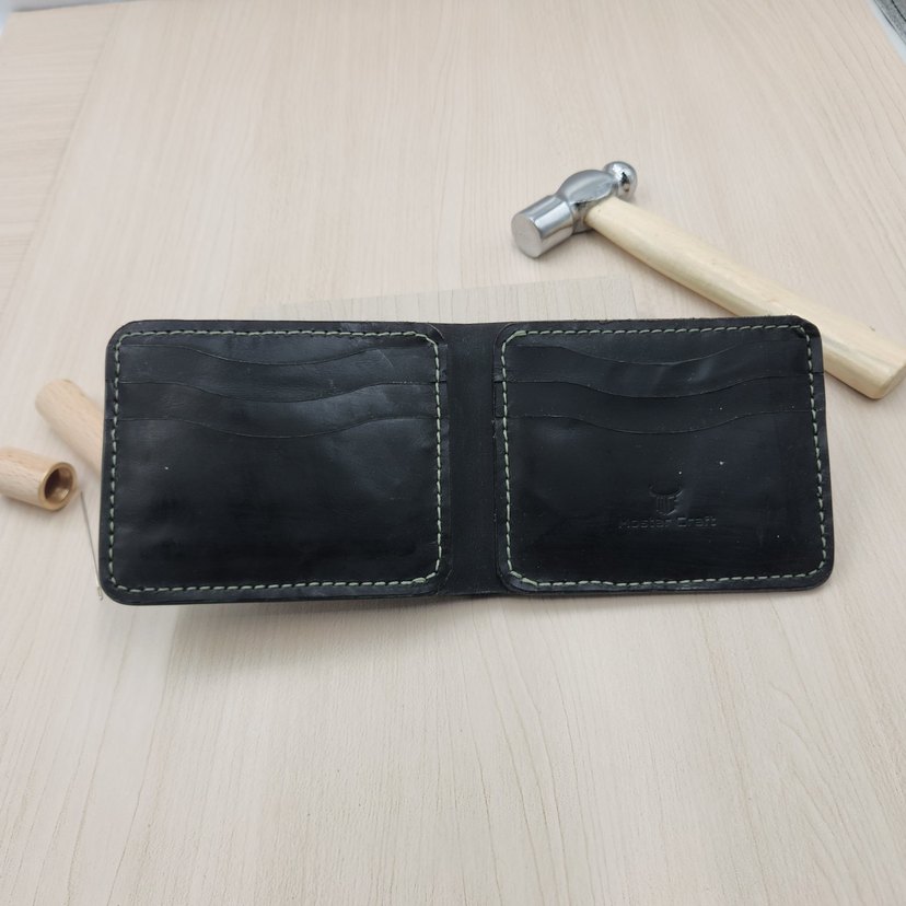 El Yapımı Hakiki Deri Koyu Yeşil Timsah Desenli Erkek Cüzdanı - Görsel 3