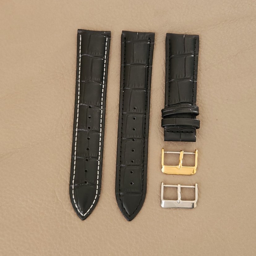 22mm Klasik Siyah Erkek Saat Kayışı - Görsel 2