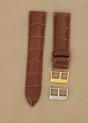 22mm Kahverengi Erkek Saat Kayışı - Görsel 2