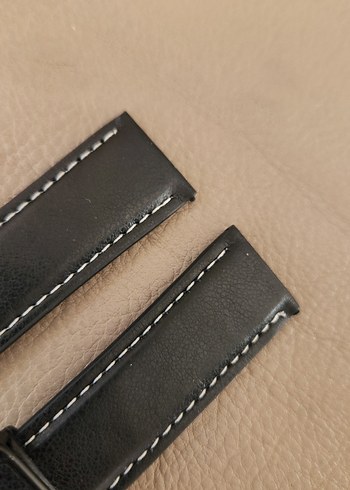 22mm Siyah Minimalist Biker Erkek Saat Kayışı - Görsel 4