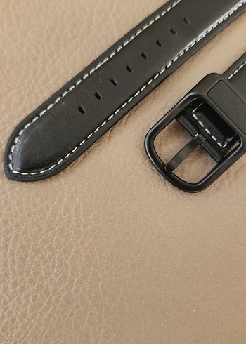 22mm Siyah Minimalist Biker Erkek Saat Kayışı - Görsel 3