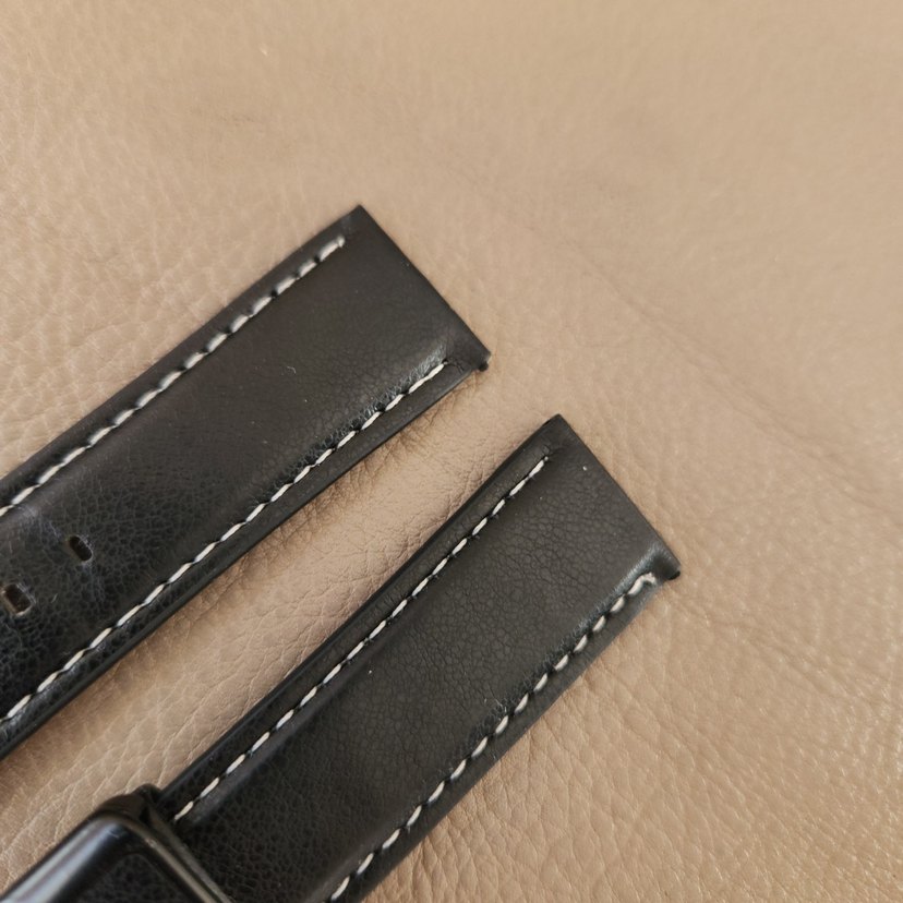 22mm Siyah Minimalist Biker Erkek Saat Kayışı - Görsel 4