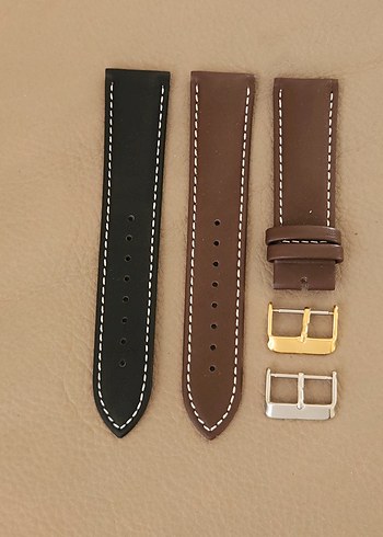 22mm Kahverengi Klasik Erkek Saat Kordonu - Görsel 2