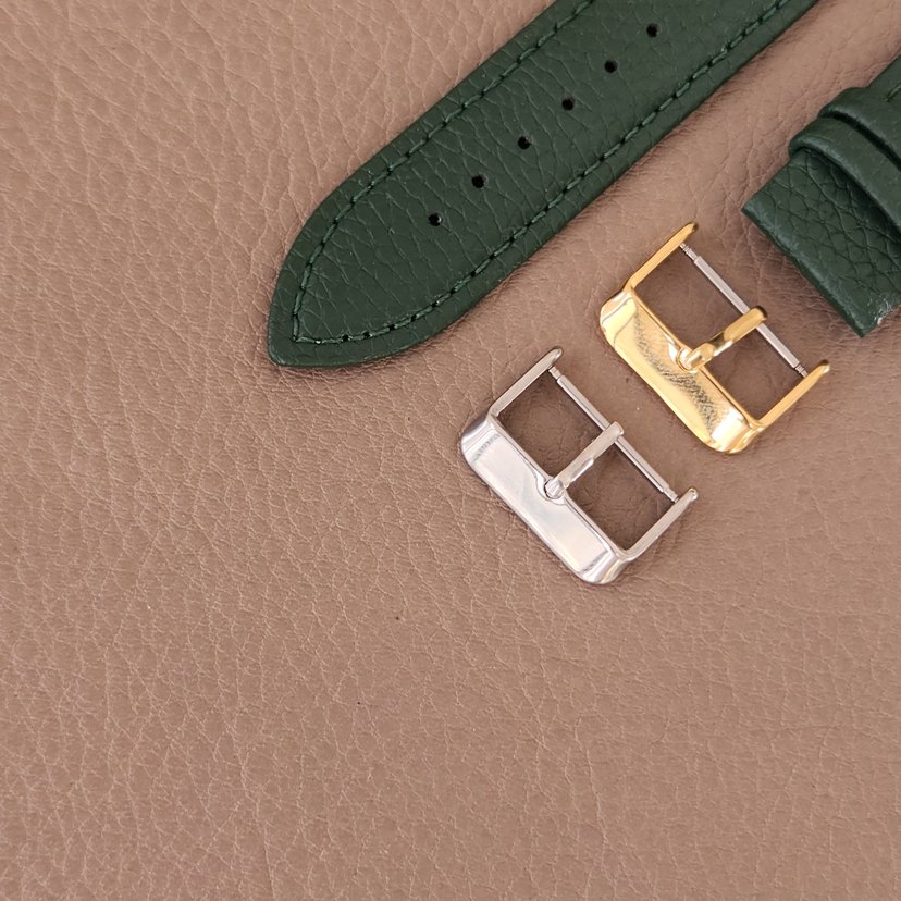 20mm Klasik Yeşil Deri Erkek Saat Kayışı - Görsel 3