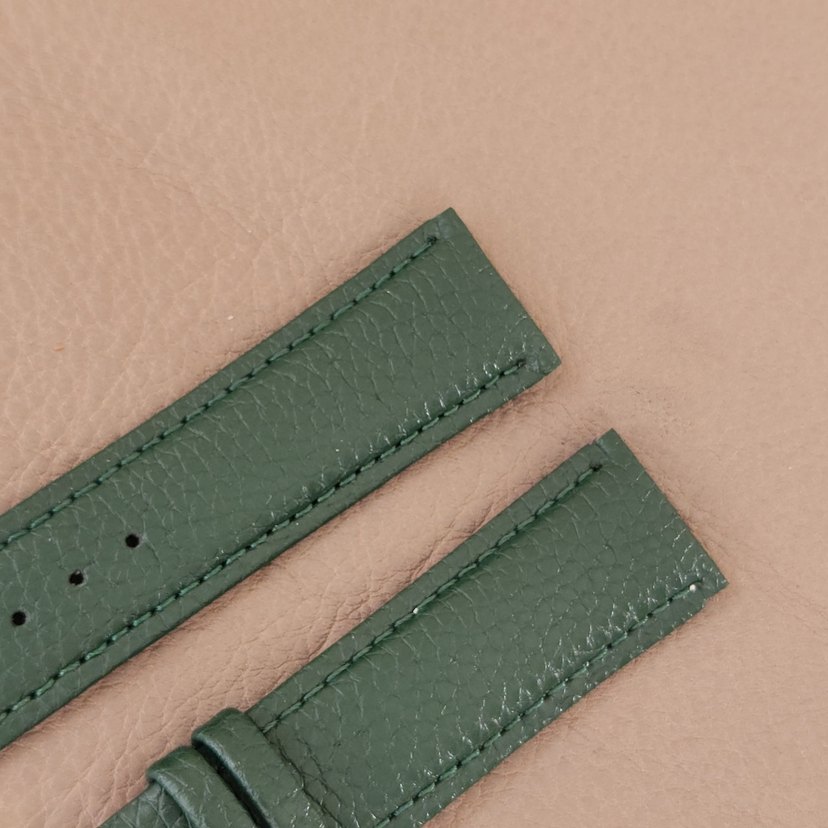 20mm Klasik Yeşil Deri Erkek Saat Kayışı - Görsel 4
