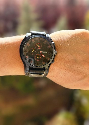 Koyu Kırmızı CURREN Biker Erkek Saati - Görsel 2