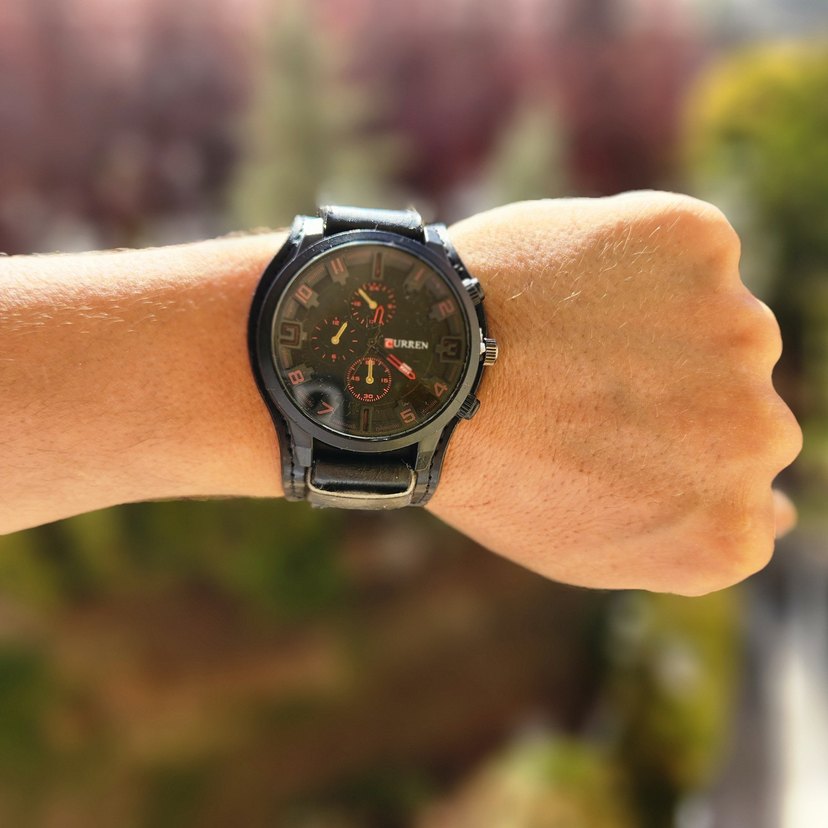 Koyu Kırmızı CURREN Biker Erkek Saati - Görsel 2